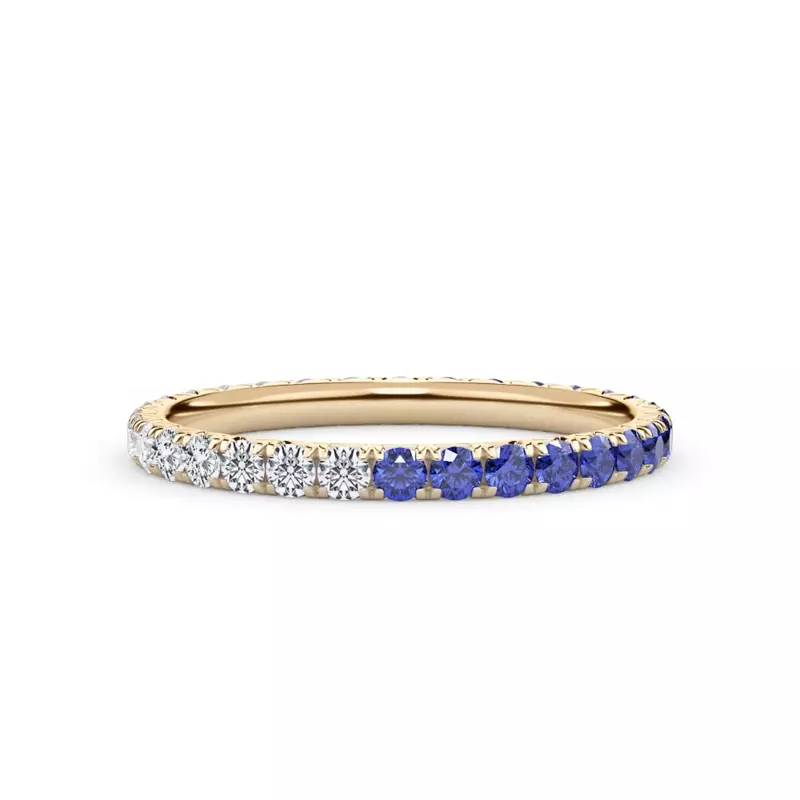 Dual Harmony Sapphire and Lab Diamond Eternity Band