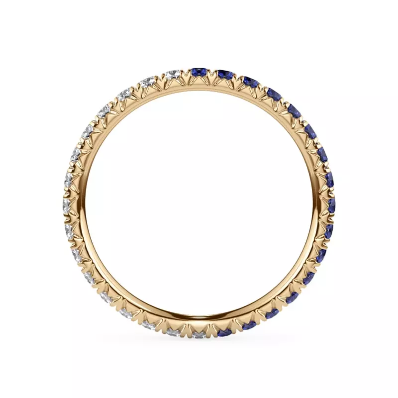14K Yellow Gold Dual Harmony Sapphire and Lab Diamond Eternity Band