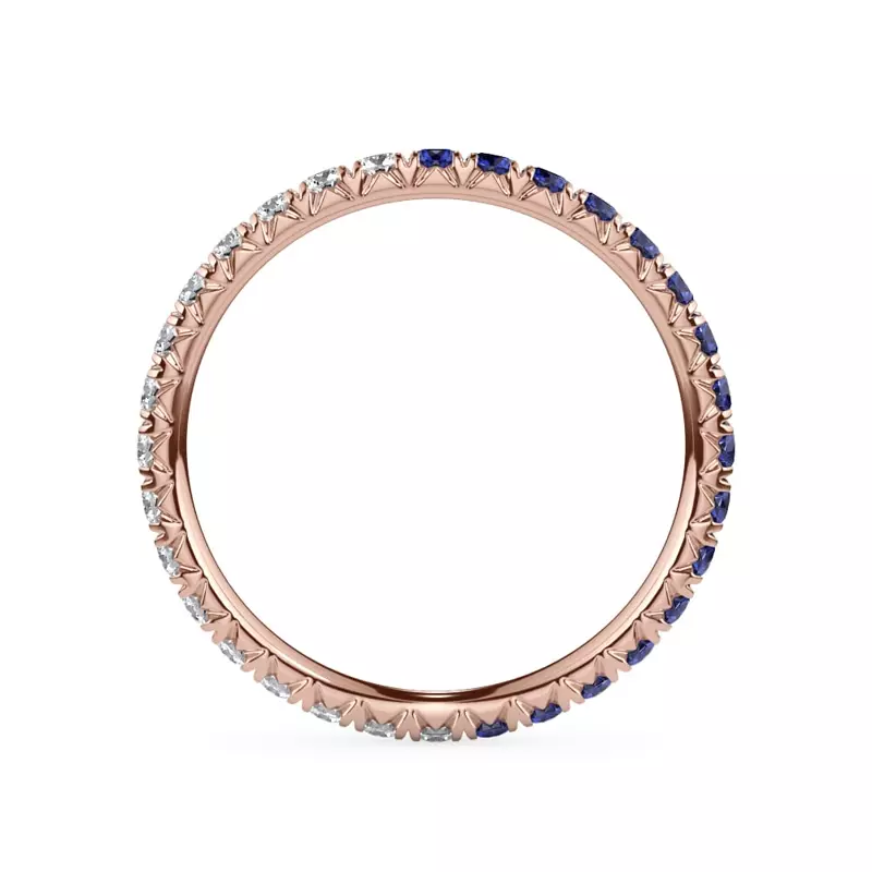 18K Rose Gold Dual Harmony Sapphire and Diamond Eternity Band