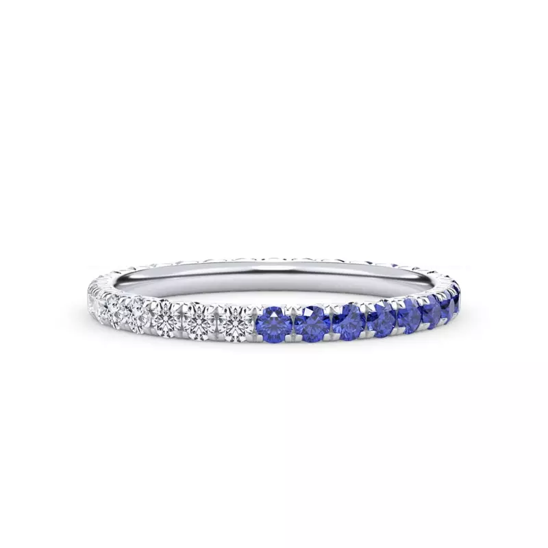 Platinum Dual Harmony Sapphire and Lab Diamond Eternity Band