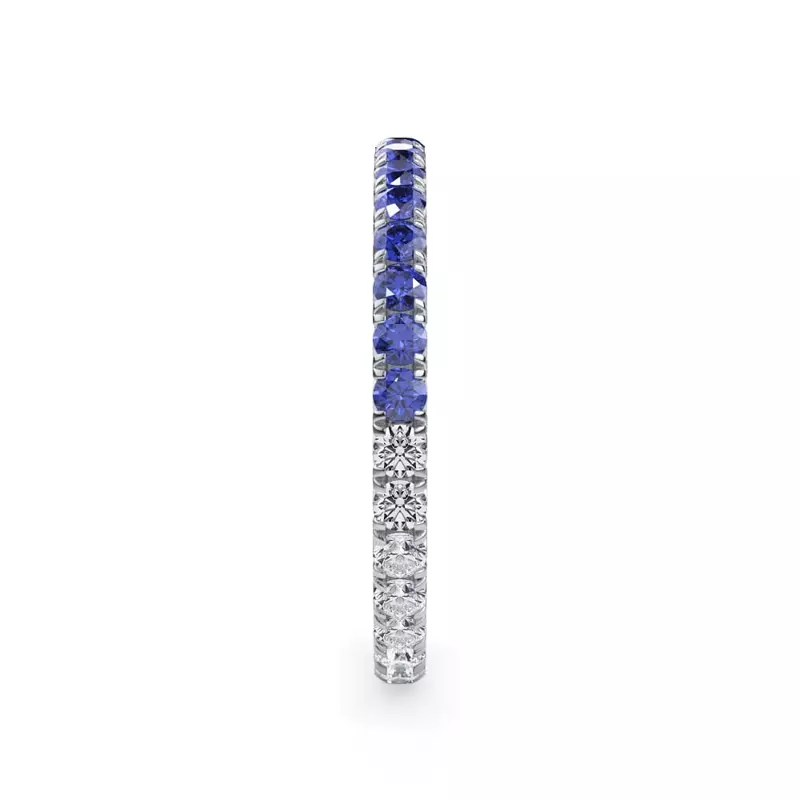 Platinum Dual Harmony Sapphire and Lab Diamond Eternity Band