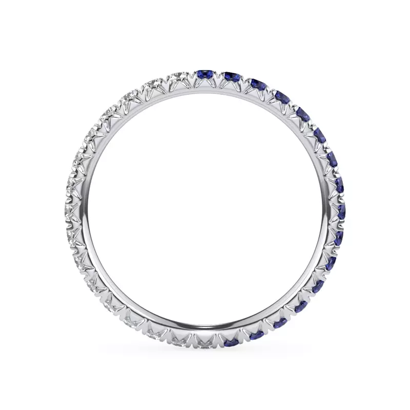 Platinum Dual Harmony Sapphire and Lab Diamond Eternity Band
