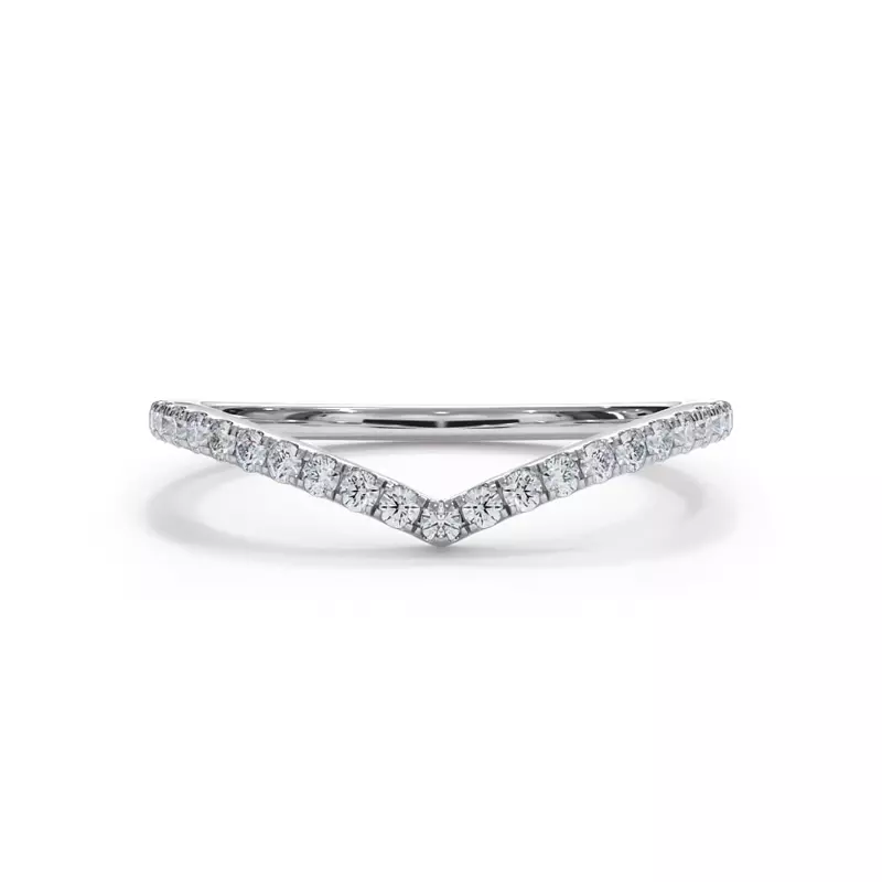 14K White Gold Bellora Chevron Pavé Band