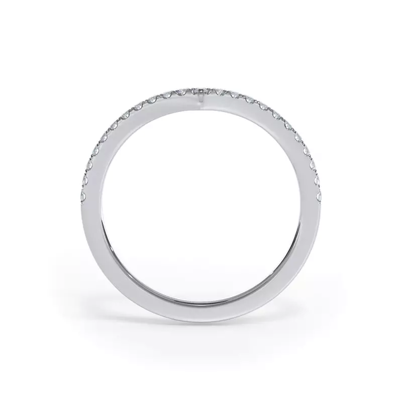 14K White Gold Bellora Chevron Pavé Band