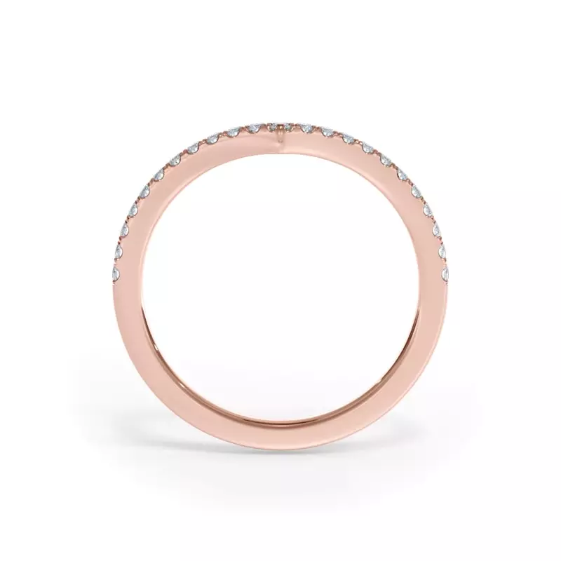 18K Rose Gold Bellora Chevron Pavé Band