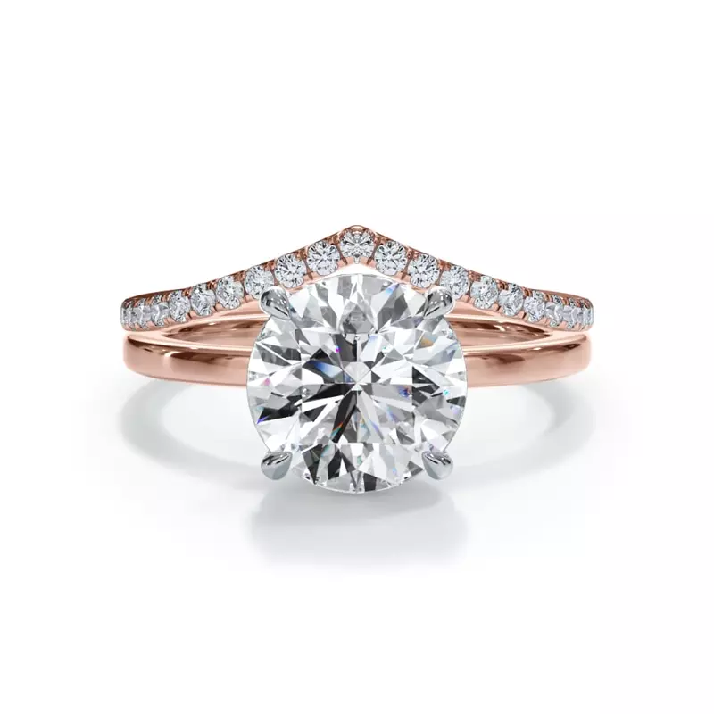 18K Rose Gold Bellora Chevron Pavé Band