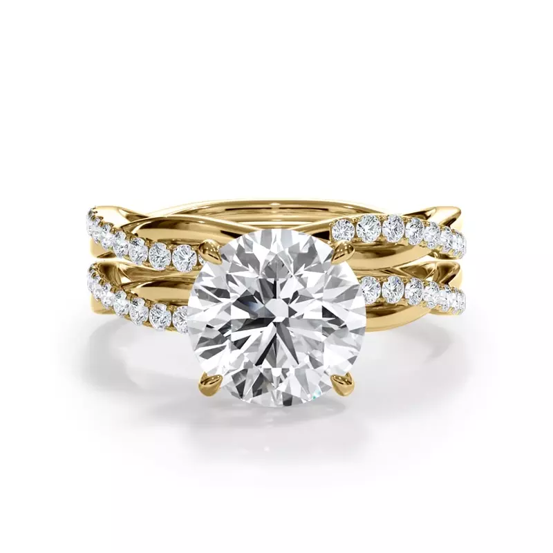 18K Yellow Gold Bellora Pavé Twist Diamond Band