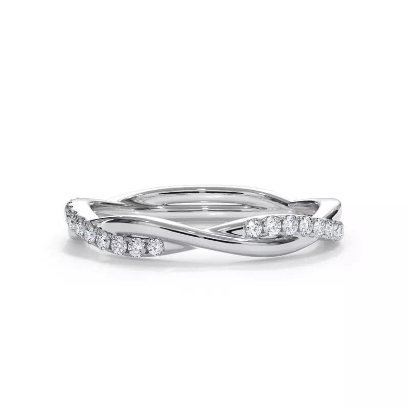 Platinum Bellora Pavé Twist Diamond Band