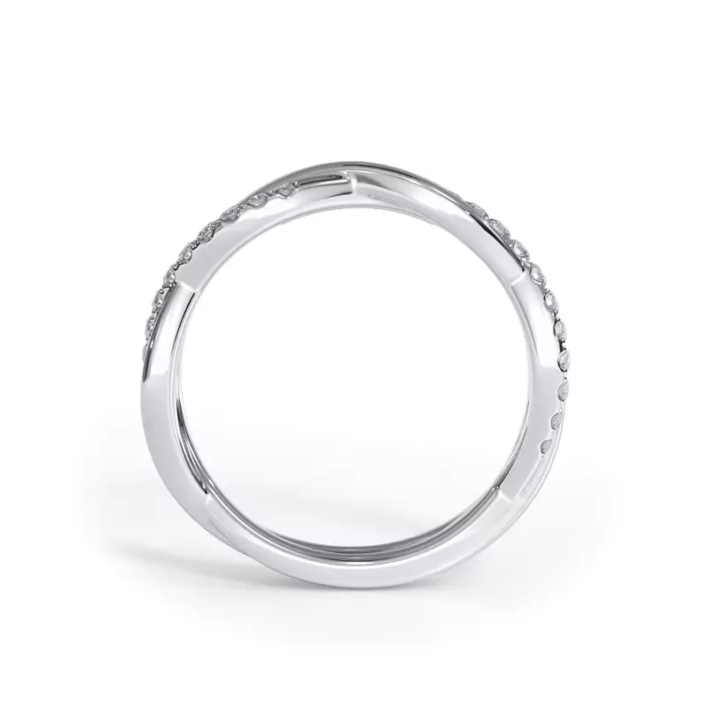Platinum Bellora Pavé Twist Diamond Band