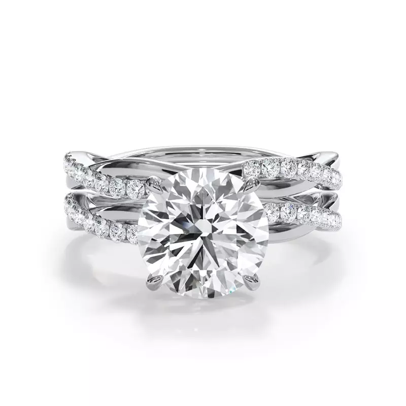 Platinum Bellora Pavé Twist Diamond Band