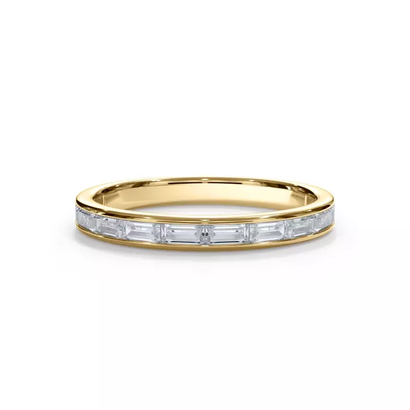14K Yellow Gold Bellora Channel-Set Lab Baguette Band
