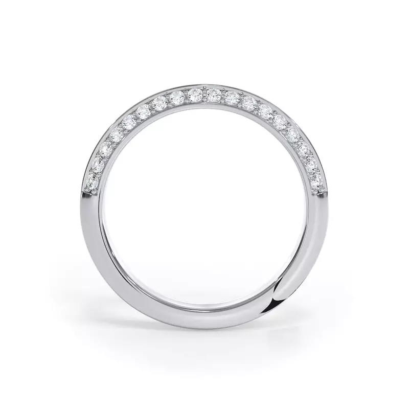 14K White Gold Bellora Knife-Edge Pavé Band