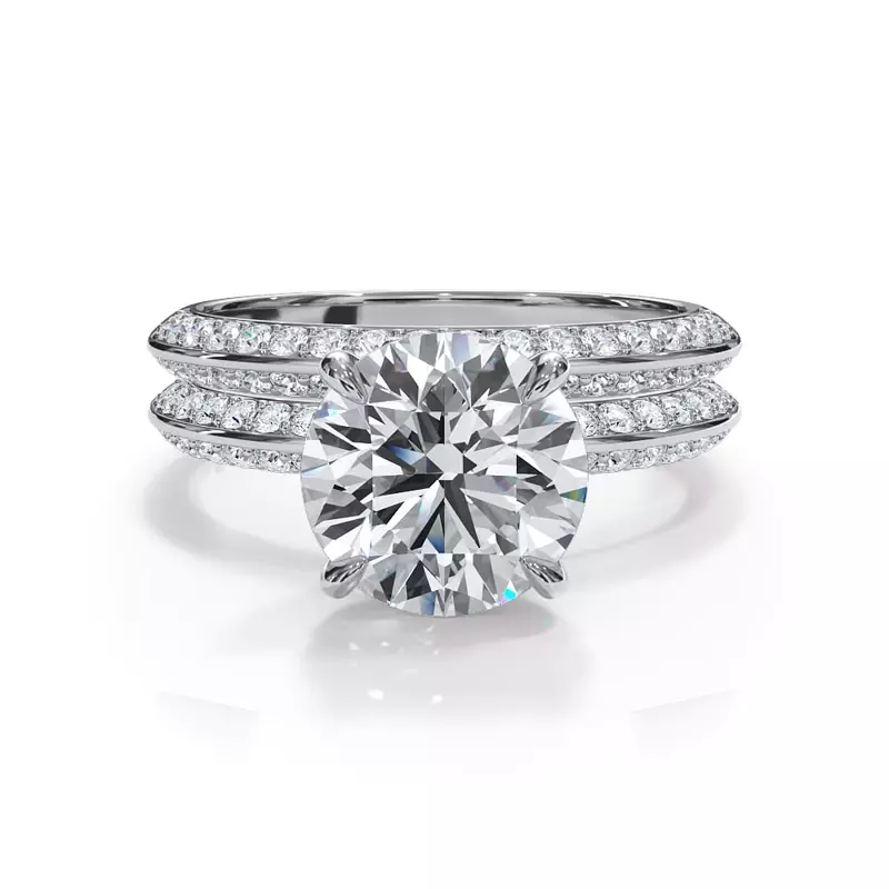 14K White Gold Bellora Knife-Edge Pavé Band