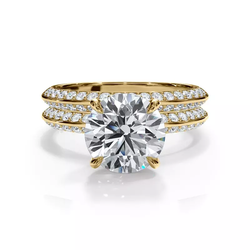 14K Yellow Gold Bellora Knife-Edge Pavé Band