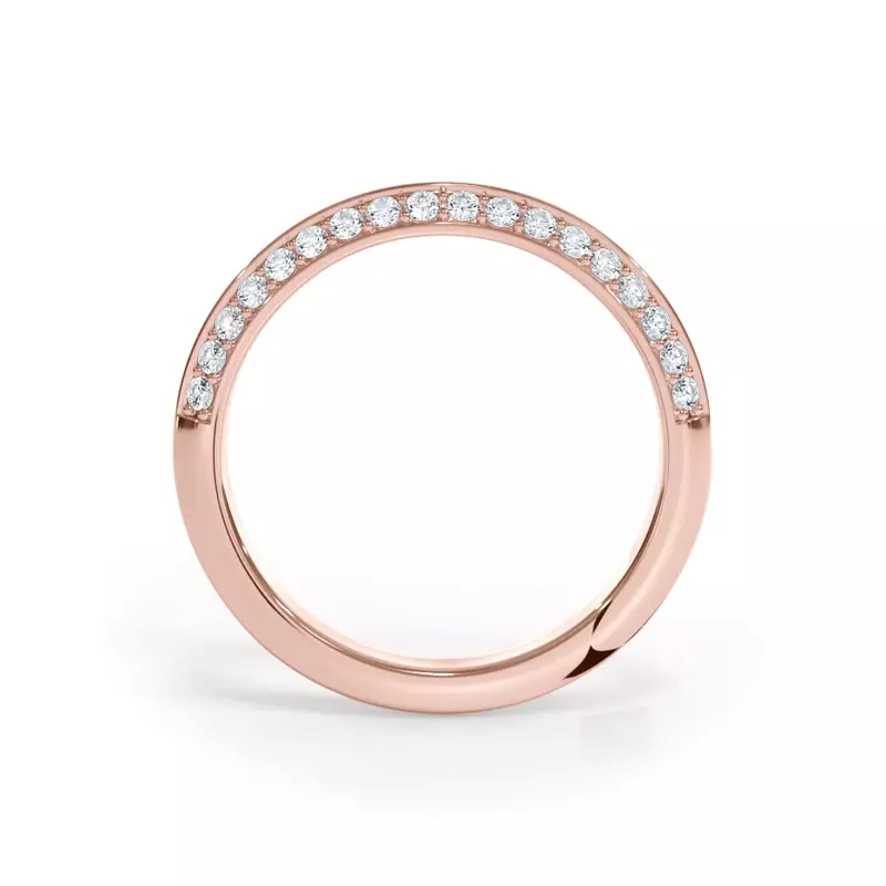 18K Rose Gold Bellora Knife-Edge Pavé Band