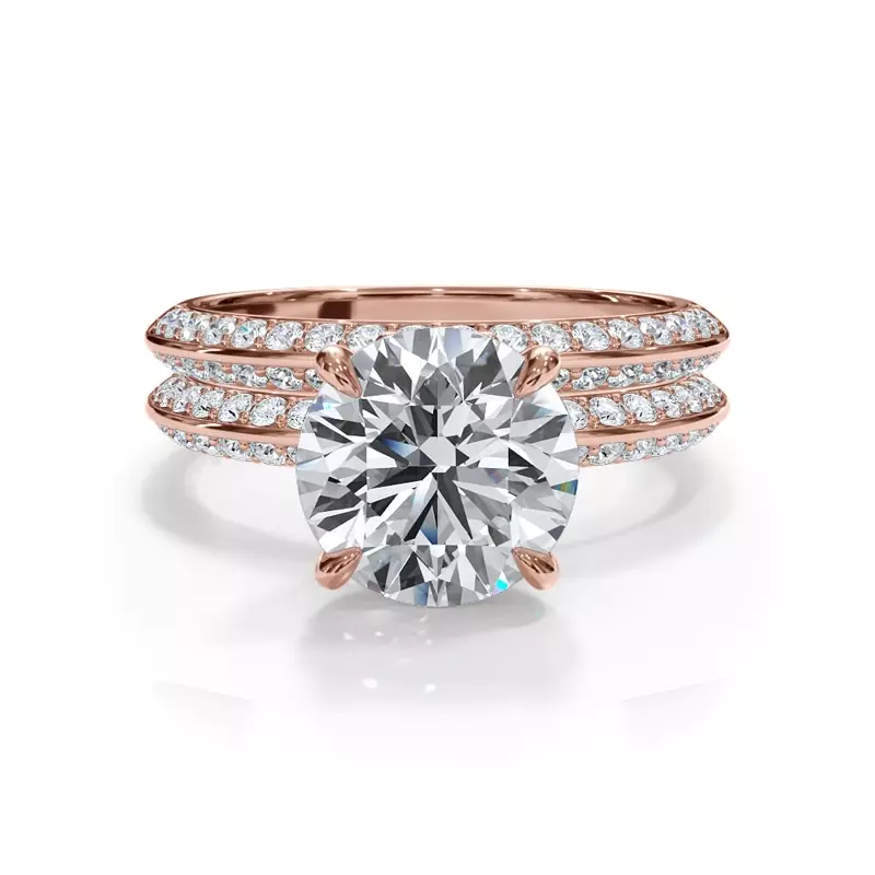 18K Rose Gold Bellora Knife-Edge Pavé Band