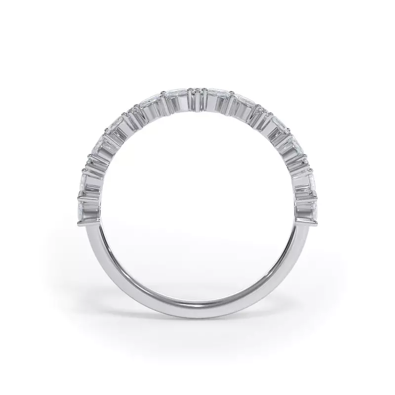 14K White Gold Bellora Marquise and Round Diamond Band