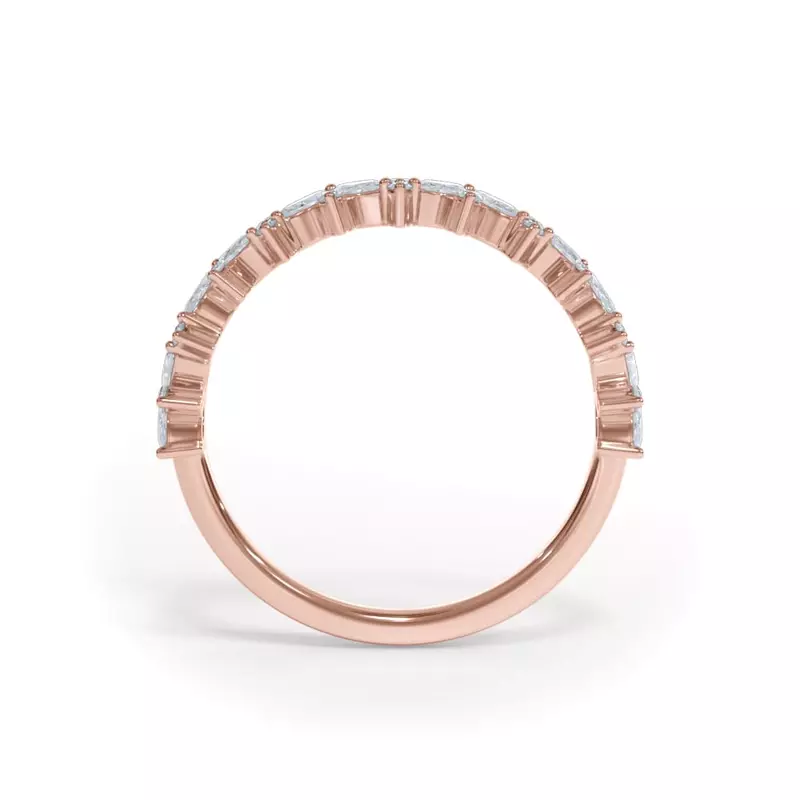 18K Rose Gold Bellora Marquise and Round Diamond Band