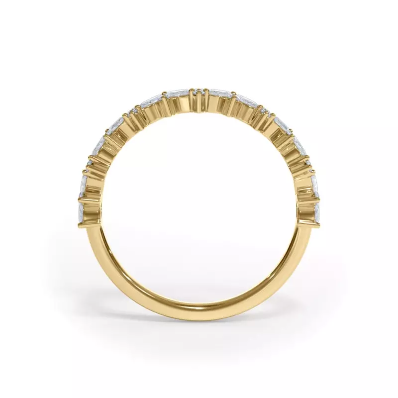 18K Yellow Gold Bellora Marquise and Round Diamond Band