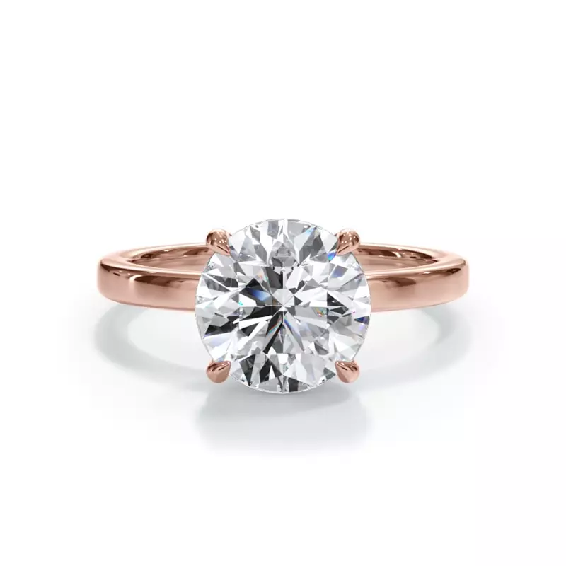 14K Rose Gold Bellora Hidden Halo Lab Engagement Ring (2mm)