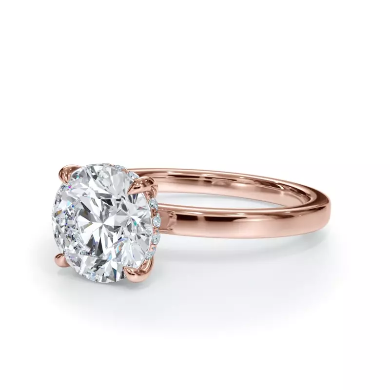 14K Rose Gold Bellora Hidden Halo Lab Engagement Ring (2mm)