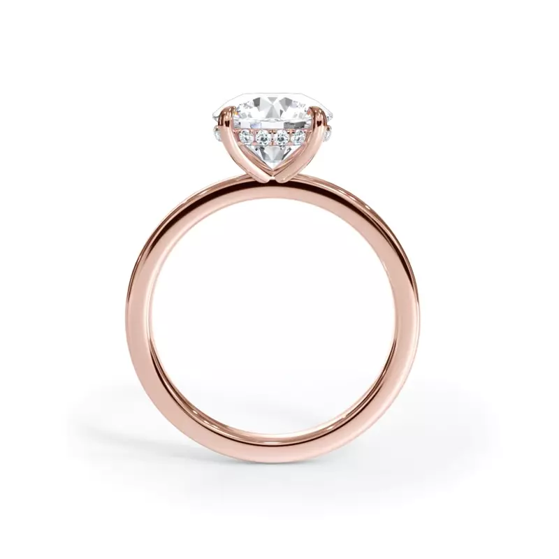 14K Rose Gold Bellora Hidden Halo Lab Engagement Ring (2mm)