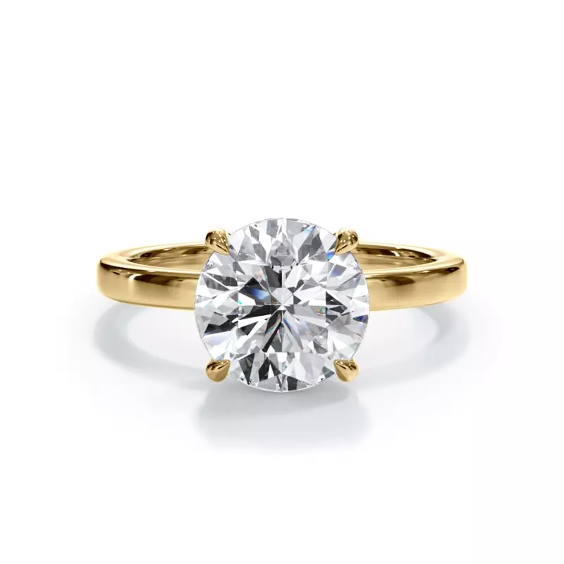 18K Yellow Gold Bellora Hidden Halo Lab Engagement Ring (2mm)