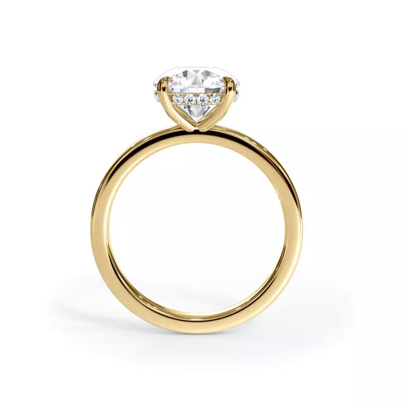 18K Yellow Gold Bellora Hidden Halo Lab Engagement Ring (2mm)