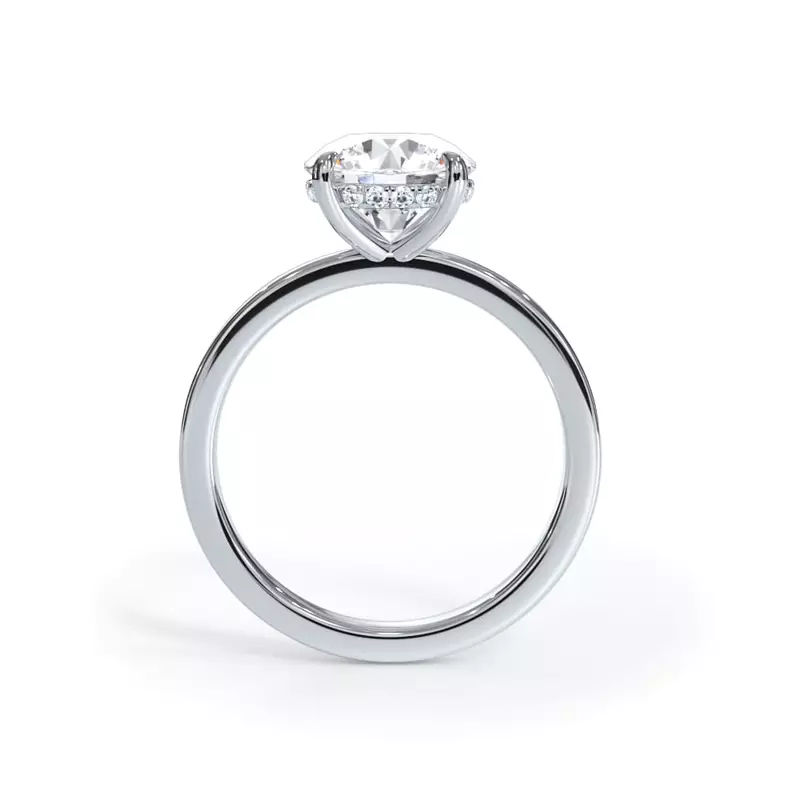 Platinum Bellora Hidden Halo Engagement Ring (2mm)