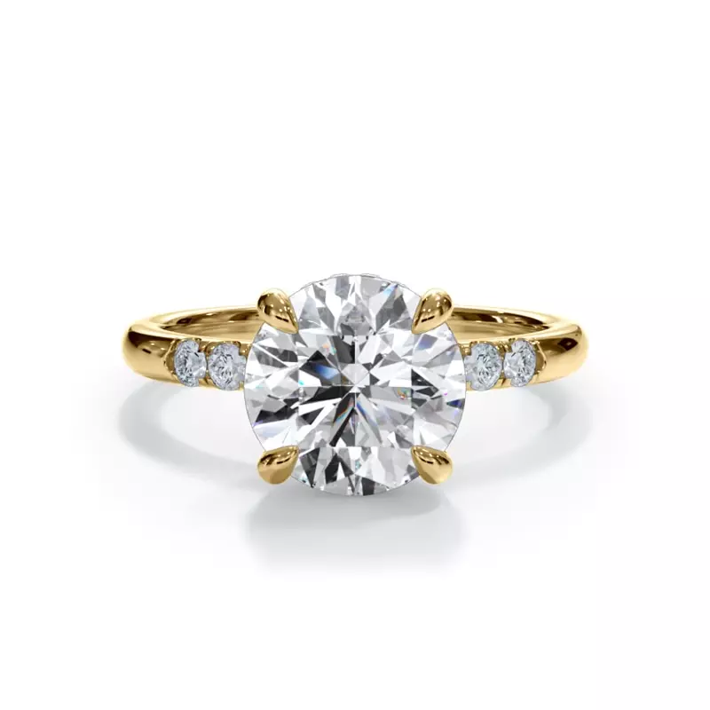 Bellora Trio Pavé Hidden Halo Engagement Ring (2mm)