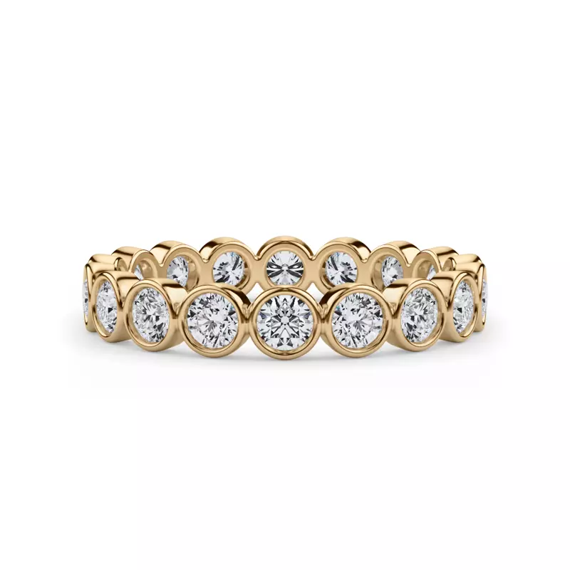 14K Yellow Gold Bezel Set Round Diamond Eternity Ring (1.00ct. tw.)