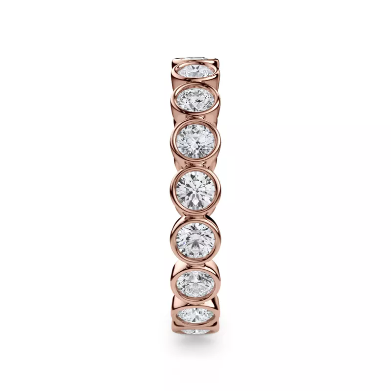 18K Rose Gold Bezel Set Round Diamond Eternity Ring (1.00ct. tw.)