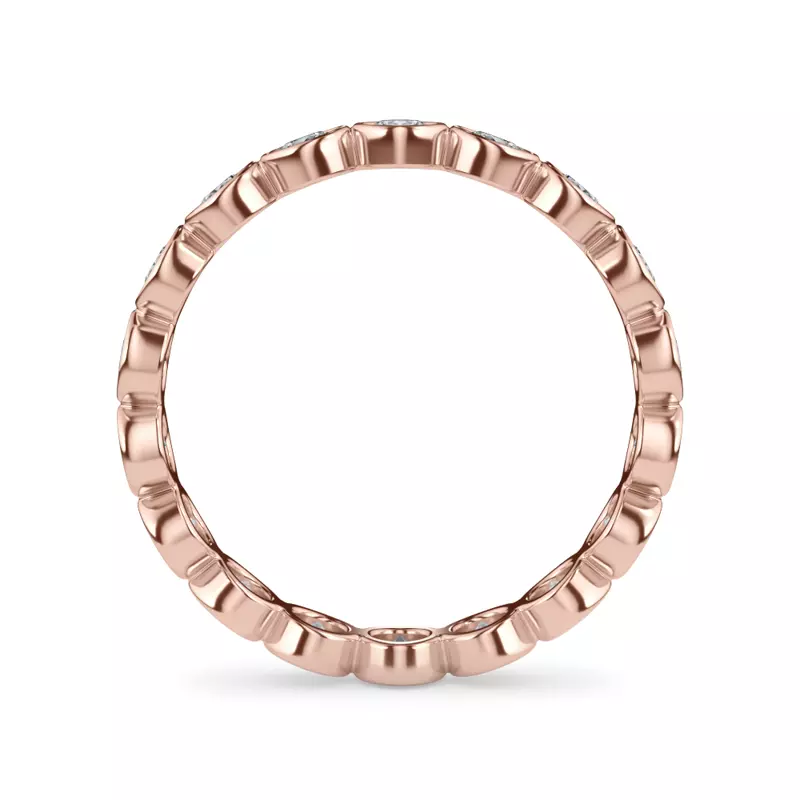 18K Rose Gold Bezel Set Round Diamond Eternity Ring (1.00ct. tw.)
