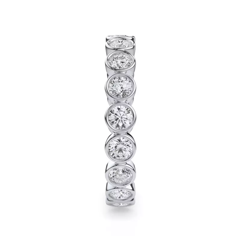 18K White Gold Bezel Set Round Diamond Eternity Ring (1.00ct. tw.)