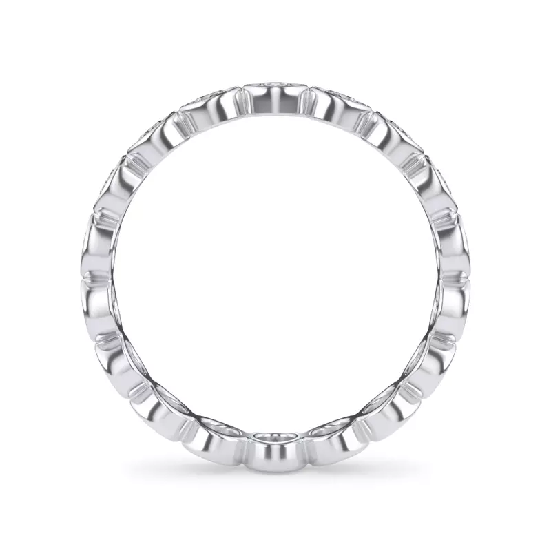 18K White Gold Bezel Set Round Diamond Eternity Ring (1.00ct. tw.)