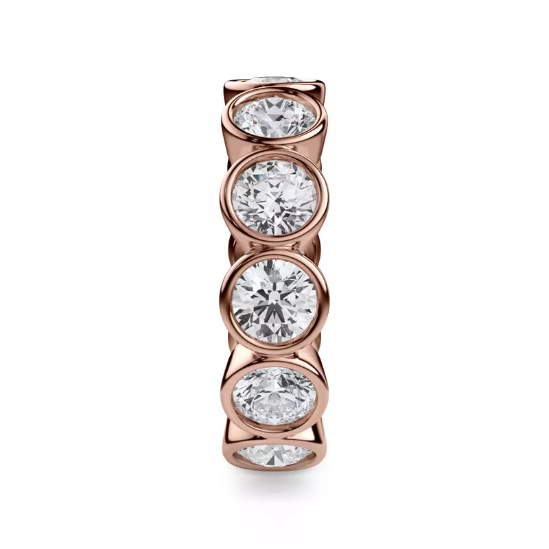 14K Rose Gold Round Bezel Lab Diamond Eternity Ring (3.90ct. tw.)