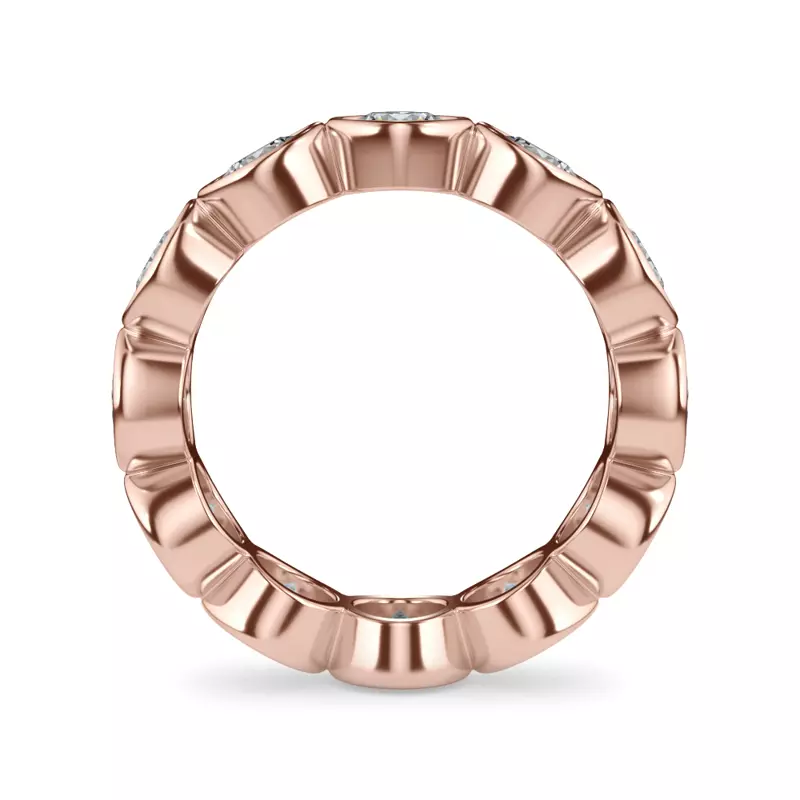 14K Rose Gold Round Bezel Lab Diamond Eternity Ring (3.90ct. tw.)