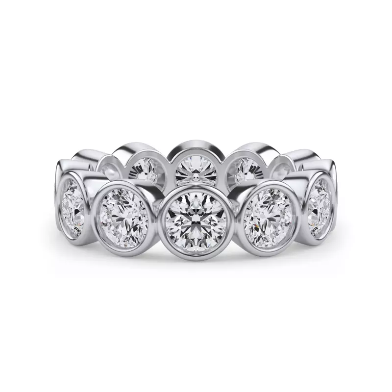 14K White Gold Round Bezel Lab Diamond Eternity Ring (3.90ct. tw.)