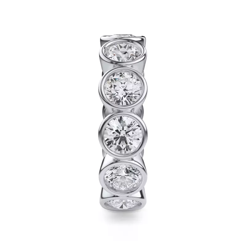 14K White Gold Round Bezel Lab Diamond Eternity Ring (3.90ct. tw.)