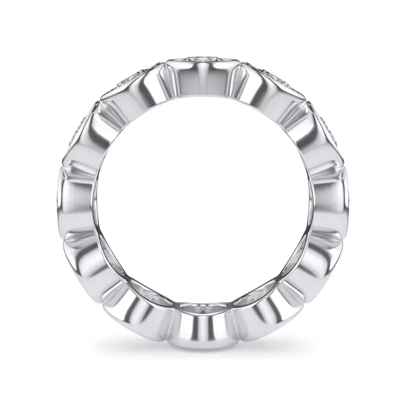 14K White Gold Round Bezel Lab Diamond Eternity Ring (3.90ct. tw.)