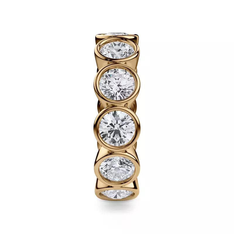 14K Yellow Gold Round Bezel Lab Diamond Eternity Ring (3.90ct. tw.)