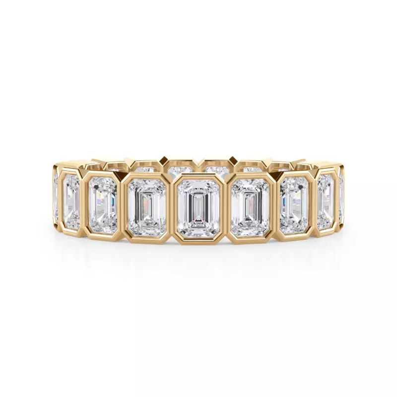 14K Yellow Gold Emerald-Cut Bezel Lab Diamond Eternity Ring (2.85ct. tw.)