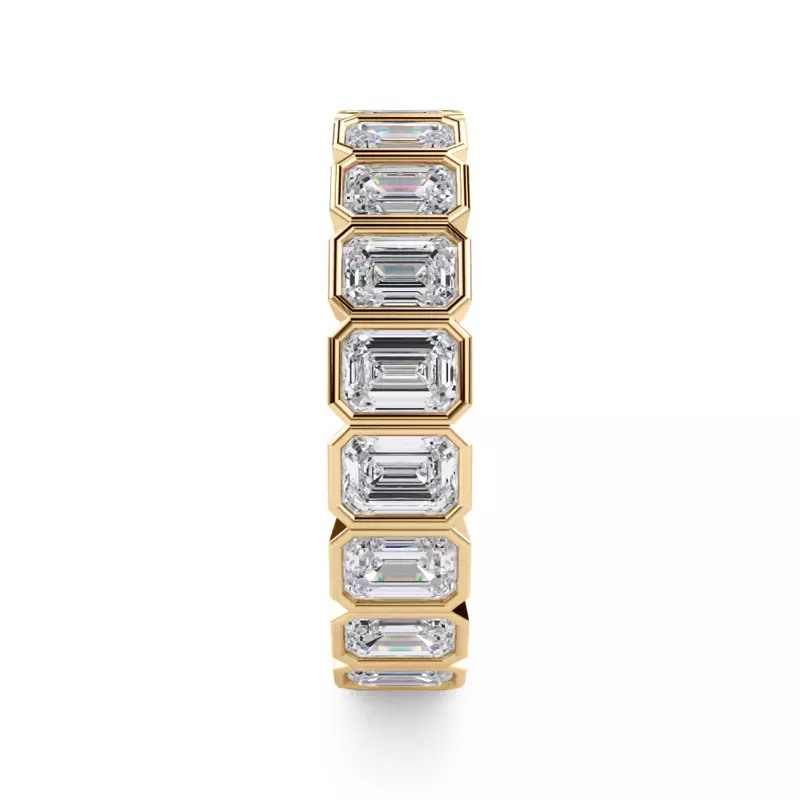 14K Yellow Gold Emerald-Cut Bezel Lab Diamond Eternity Ring (2.85ct. tw.)