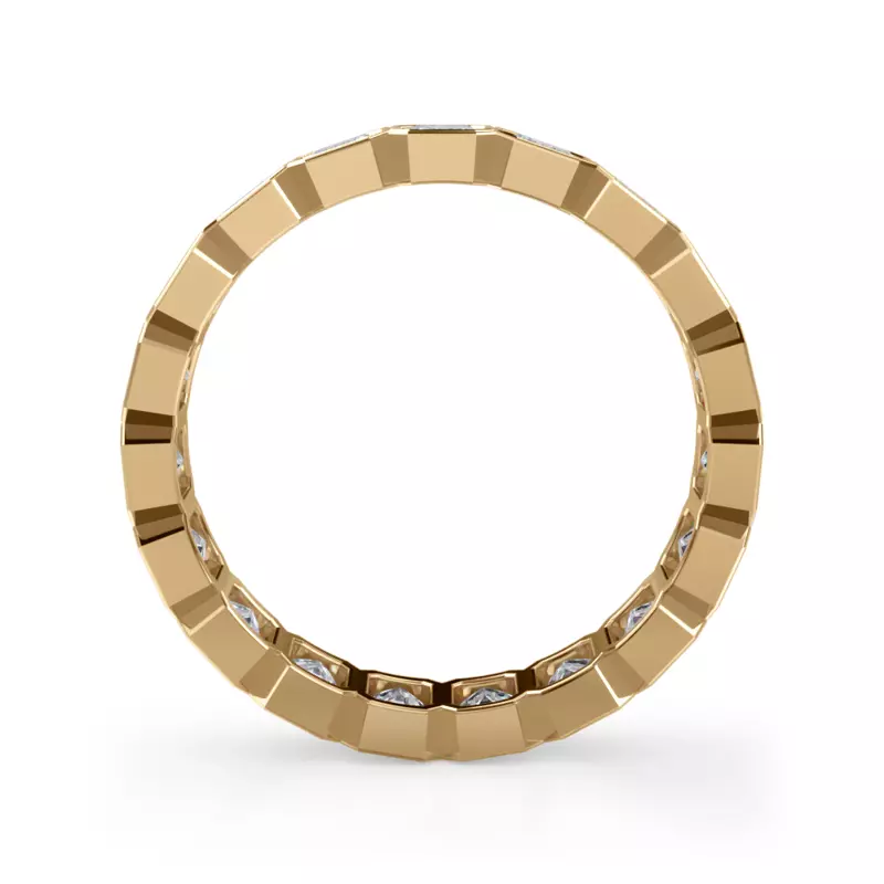 14K Yellow Gold Emerald-Cut Bezel Lab Diamond Eternity Ring (2.85ct. tw.)