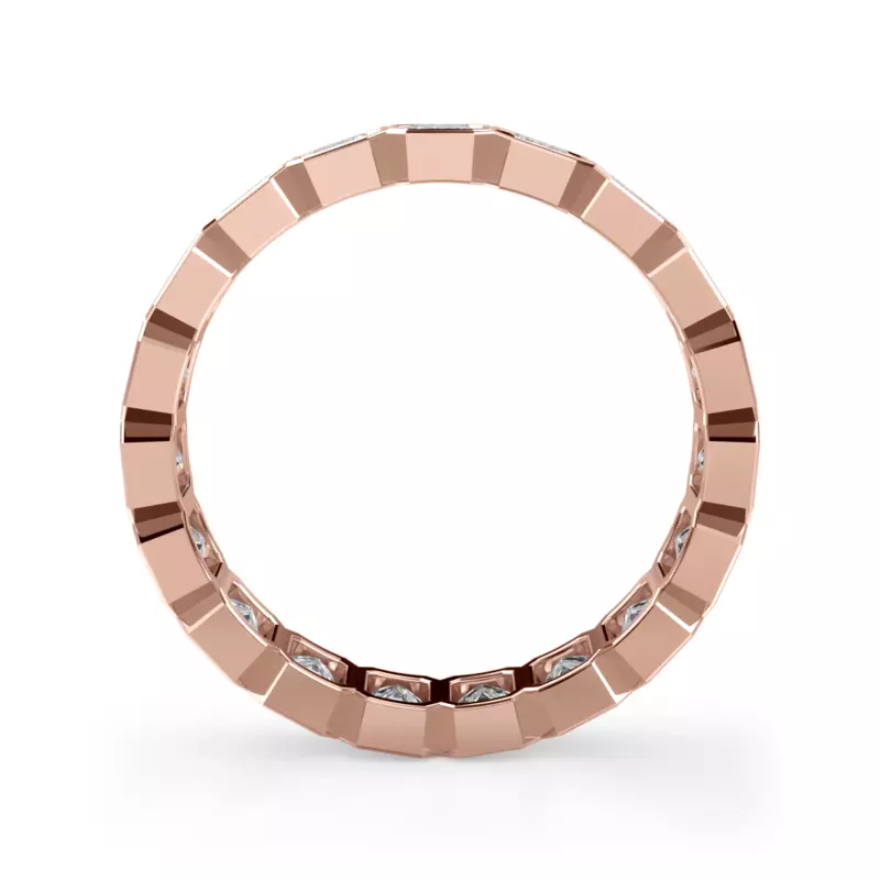 18K Rose Gold Emerald-Cut Bezel Lab Diamond Eternity Ring (2.85ct. tw.)