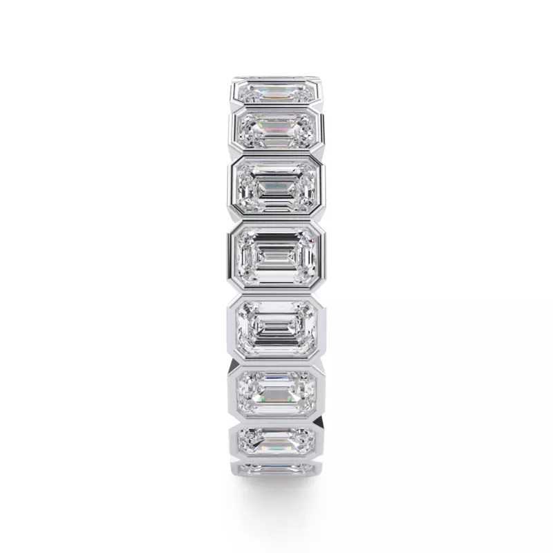 Platinum Emerald-Cut Bezel Diamond Eternity Ring (2.85ct. tw.)