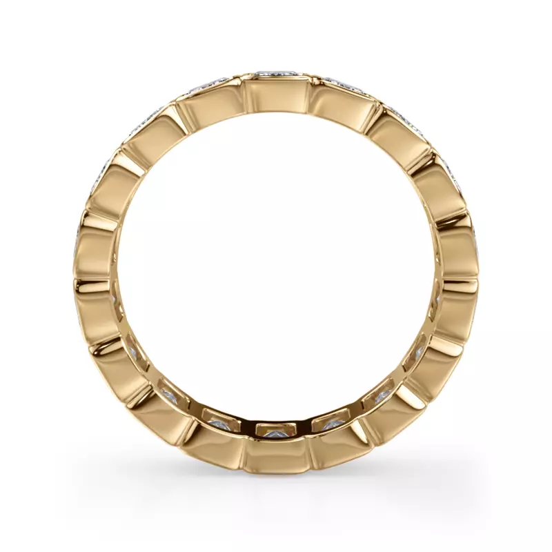 14K Yellow Gold Emerald-Cut Rounded Bezel Lab Diamond Eternity Ring (3.00ct. tw.)