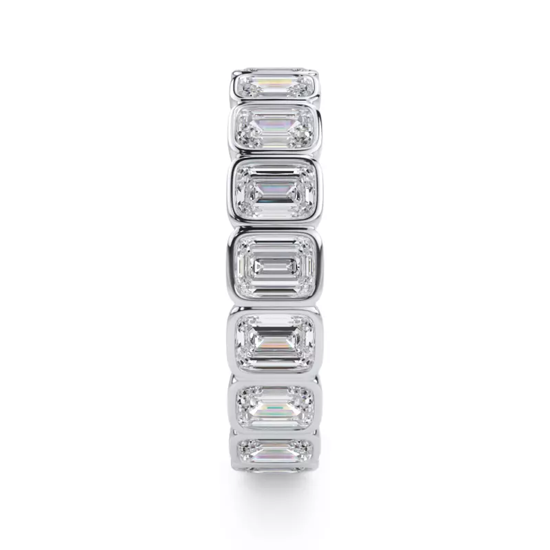 Platinum Emerald-Cut Rounded Bezel Lab Diamond Eternity Ring (3.00ct. tw.)