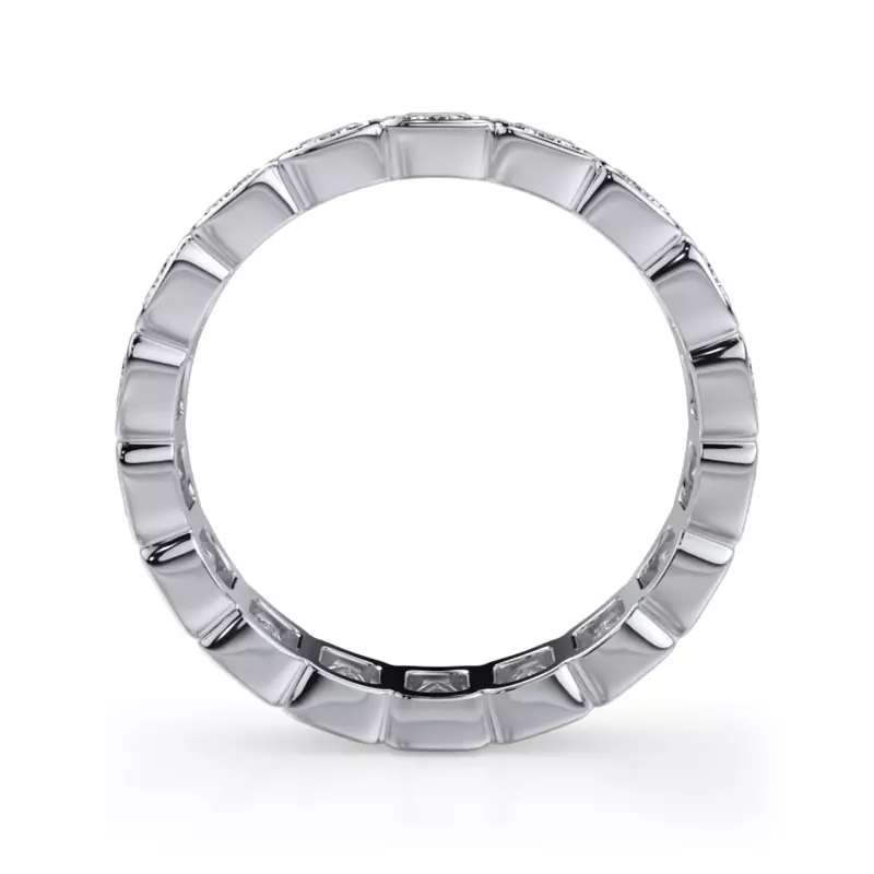Platinum Emerald-Cut Rounded Bezel Lab Diamond Eternity Ring (3.00ct. tw.)