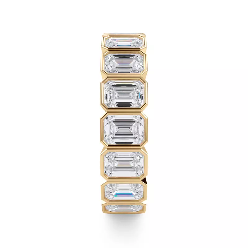 14K Yellow Gold Emerald-Cut Bezel Lab Diamond Eternity Ring (4.00ct. tw.)